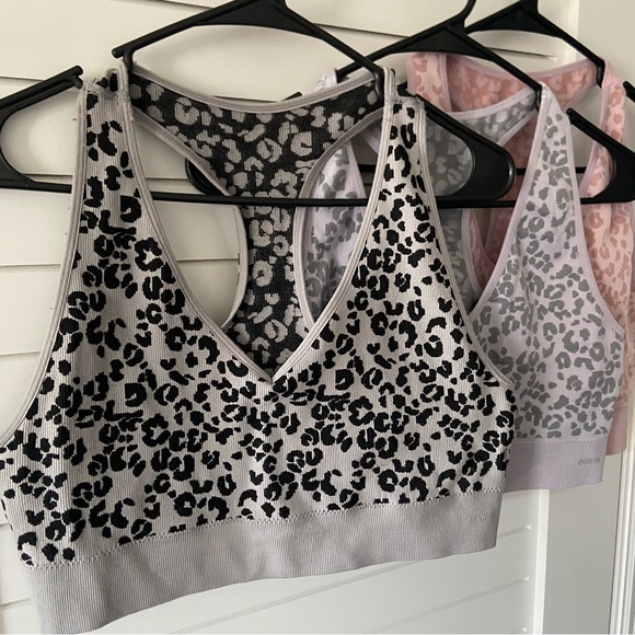 RBX Leopard Print Sports Bras Black Purple Pink Set of 3 Size XL - Picture 2 of 13